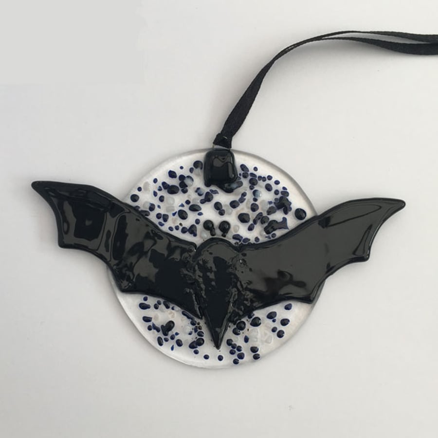 Bat fused glass lightcatcher, great for hanging in the window
