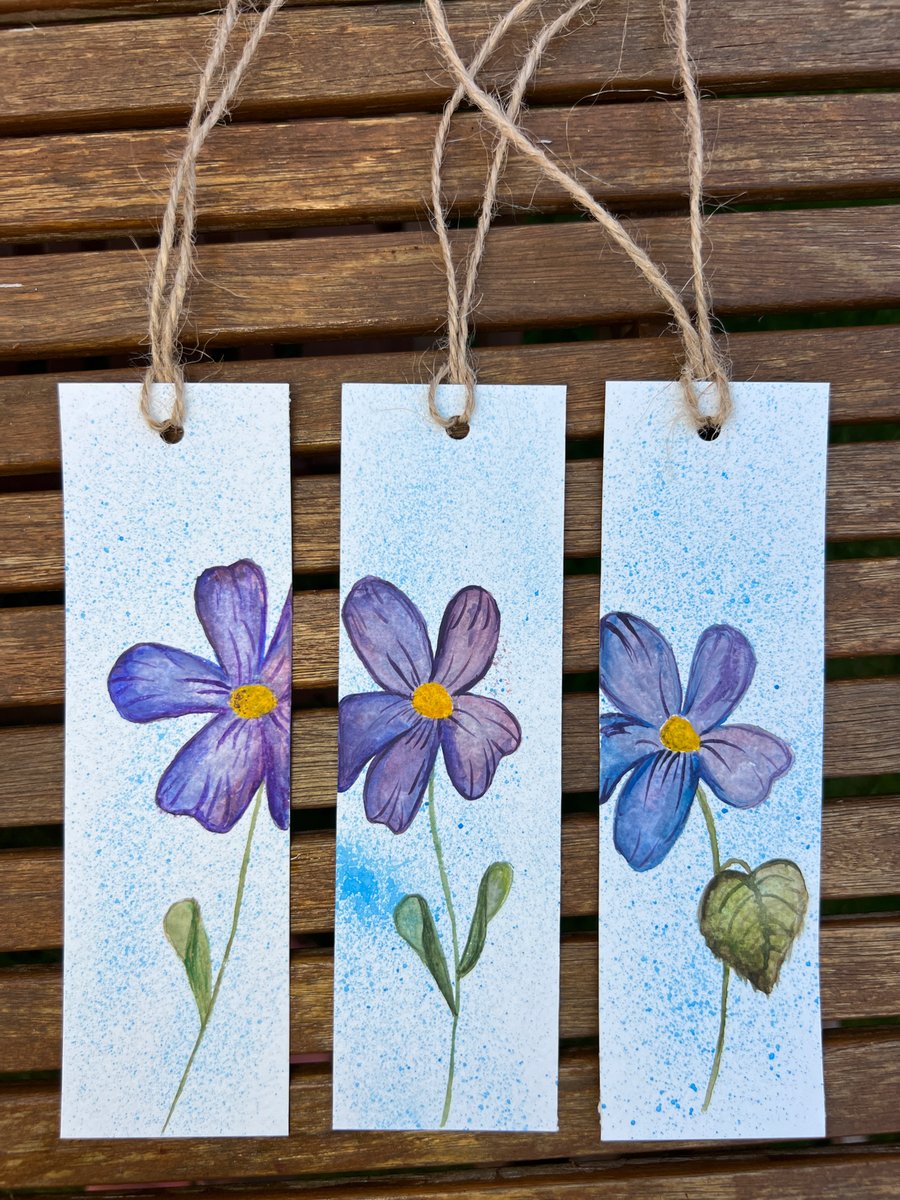 Forget me nots - floral bookmarks