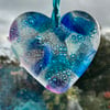 Fused glass heart 