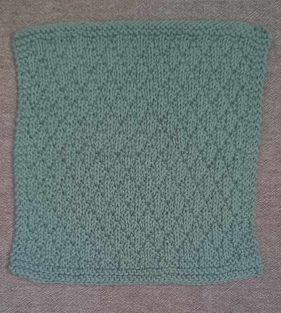 Knitted dishcloth 100% cotton in green