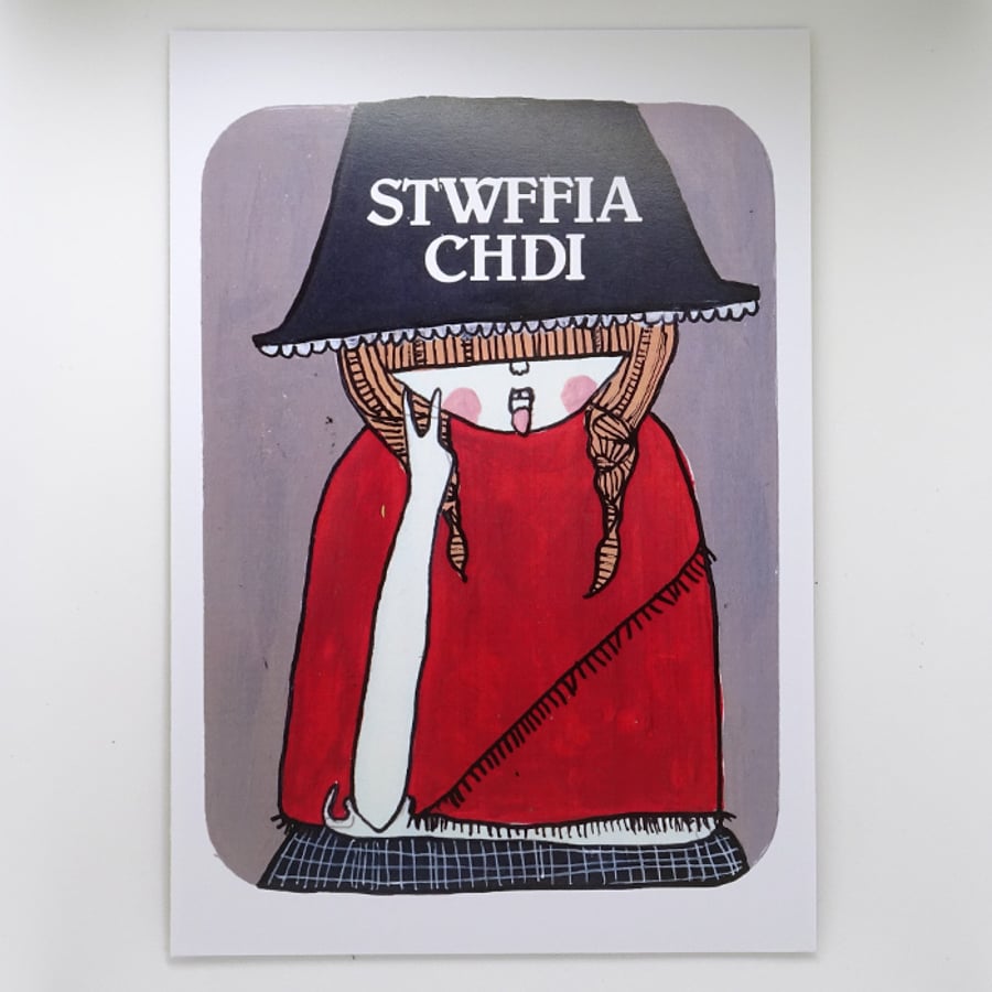 'Stwffia chdi' Welsh lady Poster Print