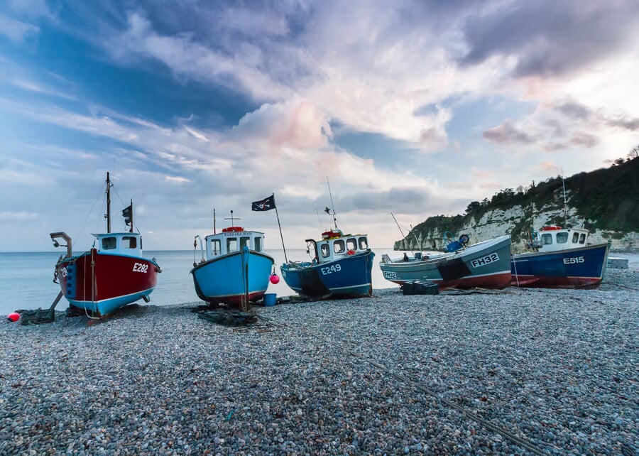 “Fishing boats at Beer”, Devon  - signed limited edition photography print