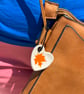 Burnt Orange Maple Leaf 2 in 1 Worry Stone Brooch  - Image 6