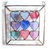 9 of Hearts Suncatcher Stained Glass Framed 013 Red