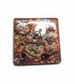 Handmade Steampunk Fridge Magnet, Resin Embedded Cogs and Keys - Image 3