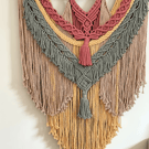 'Beltane Spirit' Modern Folk Macrame Wall Hanging - Sage, Mustard & Terracotta