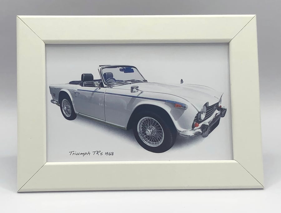 Triumph TR5 1968 - 4x6" Photograph in a Black or White frame