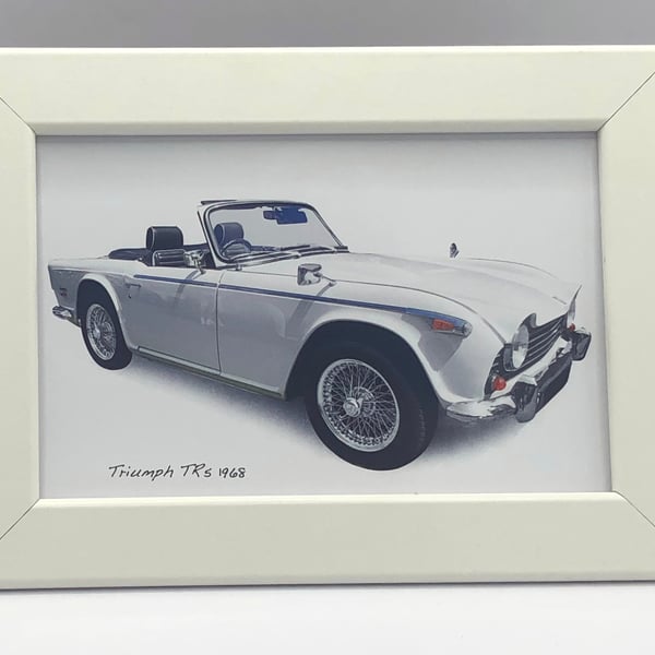 Triumph TR5 1968 - 4x6" Photograph in a Black or White frame