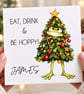 Personalised Funny Frog Christmas Card - Eat Drink & Be Hoppy - Image 6