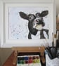 Nosy Cow. Original painting - Image 6