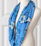 Beautiful Soft Blue Floral Infinity Scarf  - Image 4