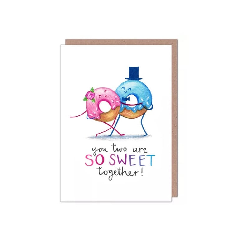 Dancing Donut You're Sweet Together Engagement Wedding Anniversary Card