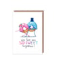 Dancing Donut You're Sweet Together Engagement Wedding Anniversary Card