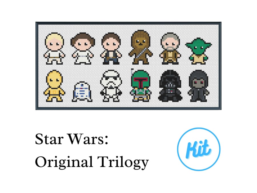 Easy Cross Stitch Kit: Star Wars - The Original Trilogy - For Beginners