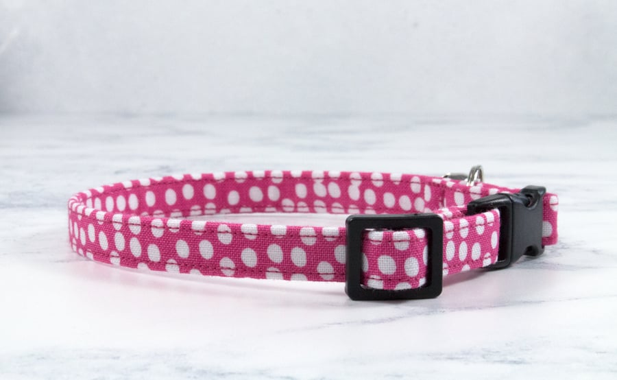 Safety Cat Collar, Pink Cat Collar, Spotty Cat Collar, Breakaway Collar, Bell