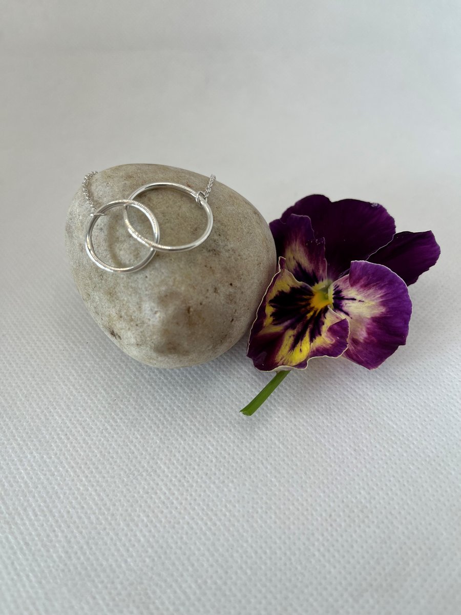 Sterling Silver Entwined Rings Pendant