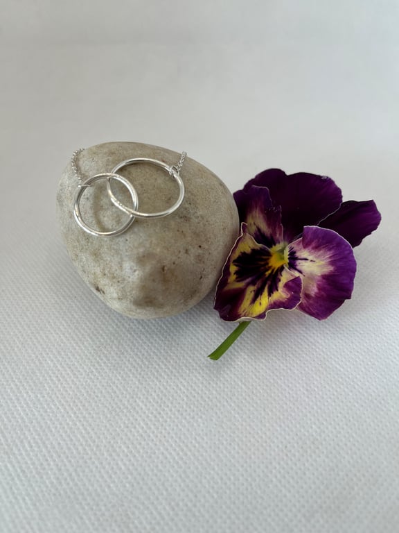 Sterling Silver Entwined Rings Pendant