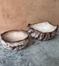 Hand Built Pair of Clay Bark Bowls, Hand Painted Rustic Pottery, Wabi Sabi - Image 10