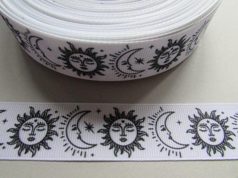 Sun & Moon 2.5cm Grosgrain Ribbon x 1 metre