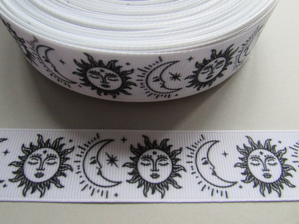 Sun & Moon 2.5cm Grosgrain Ribbon x 1 metre