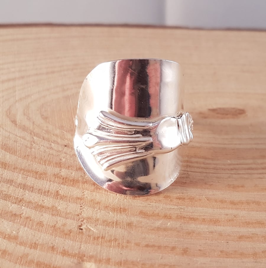 Sterling Silver Upcycled Fan Wrap Spoon Ring