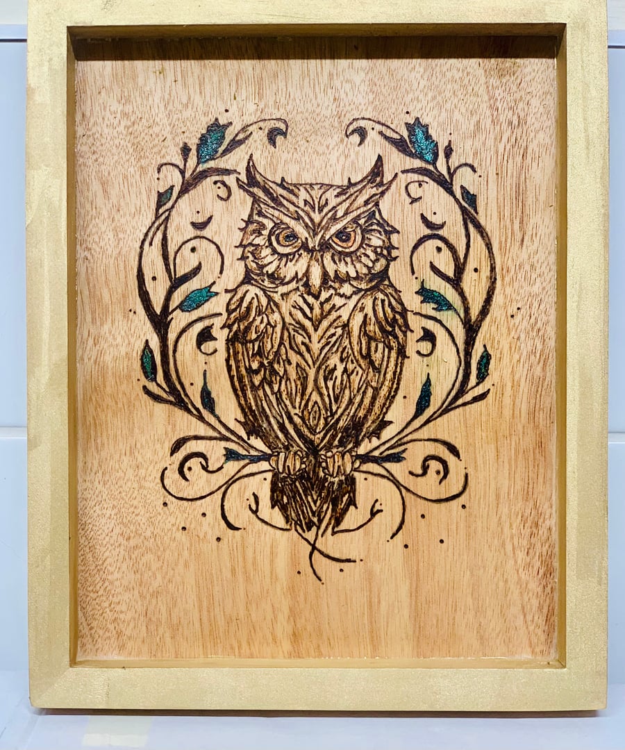 Pyrography Wise Old Owl Folksy