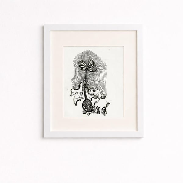 Soqotri butterfly effect, Pen on paper, available framed or unframed.