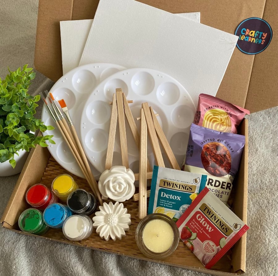 Mother’s Day Sip and Paint Gift Set for 2 - Date Night at Home - Afternoon Tea