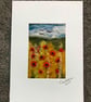Needle felted picture of poppies in a cornfield. - Image 2