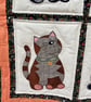 Wall Hanging for Cat Owner, Funny Cat Faces, Appliquéed and Quilted Home Decor.  - Image 5
