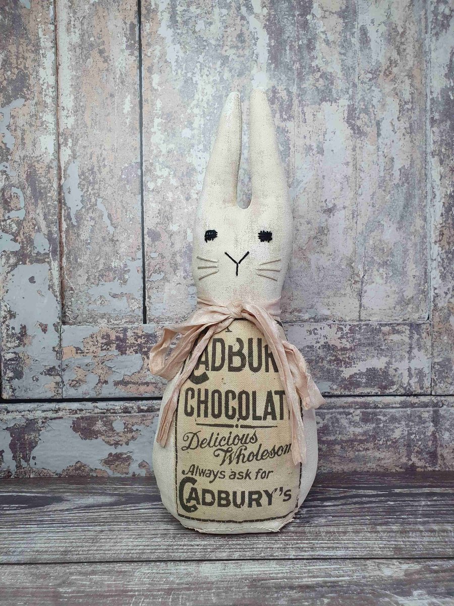 Primitive White Chocolate Easter Bunny Decoration