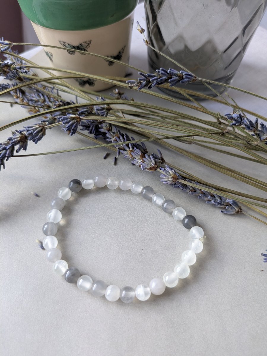 Overwhelm and optimism cloud quartz bracelet