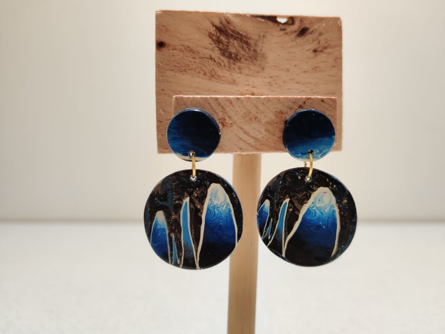 Mountain night sky earrings