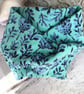 Pretty green turquoise fabric bracelet cuff, wristband summer jewellery  - Image 4