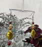 Jean - Unusual Burgundy & Chartreuse Earrings - Image 1