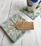 Hand Printed Linen Coaster Set - Image 1
