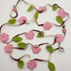 Crochet  Pink Blossom Garland 