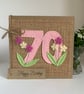Handmade 70th Birthday Card. Keepsake Card. Textile Card. - Image 3