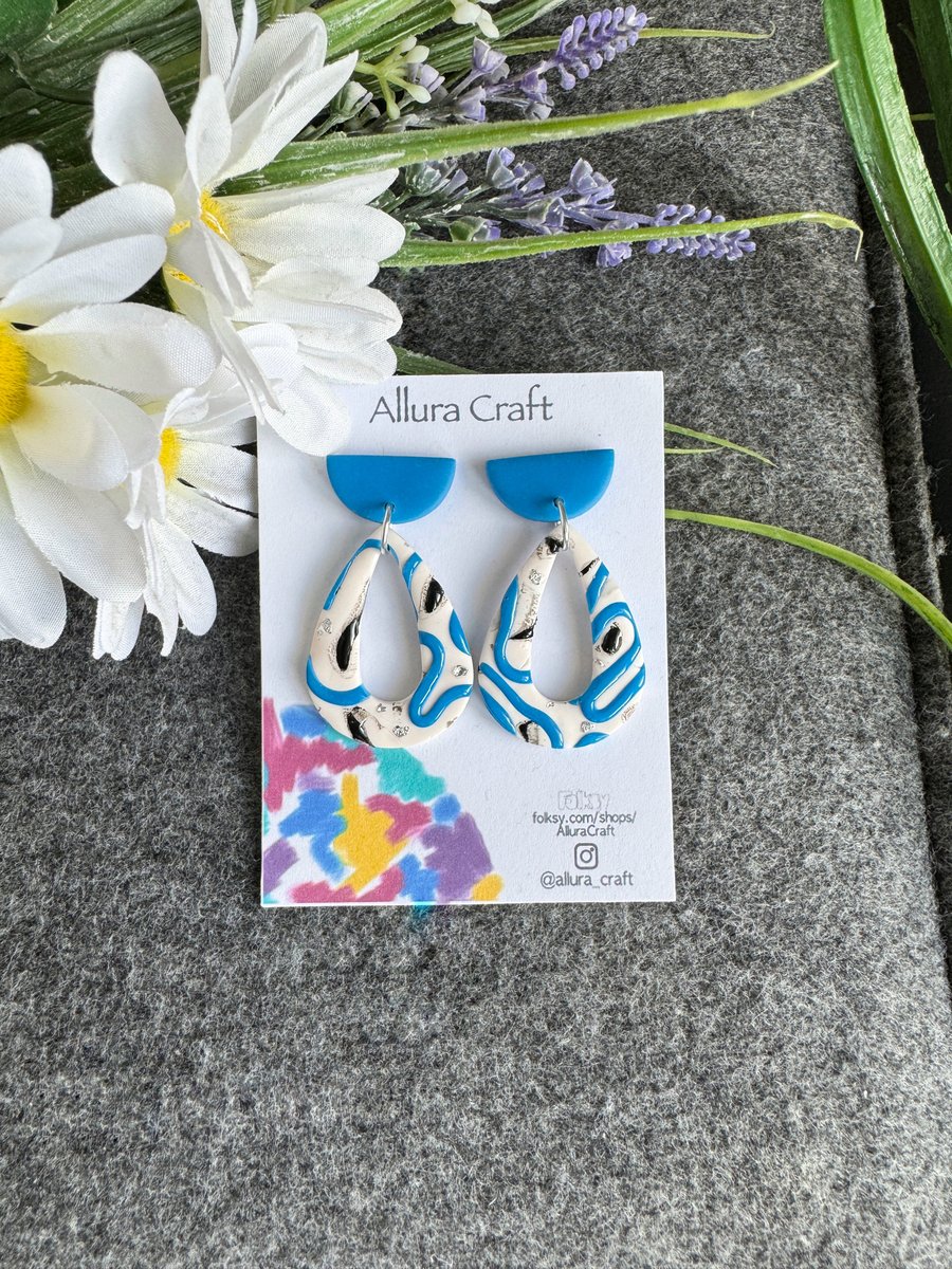 Sea Breeze Abstract Wave Earrings - Hollow Teardrop and arch