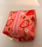 Box pouch small lined in strawberry pink shades small make up bag - Image 5