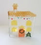 Christmas cottage tealight cover, seasonal decor, festive ornament, fused glass. - Image 9