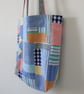 Irish Linen Patchwork Bag, Large Tote Bag, Slouchy Tote Bag - Image 3
