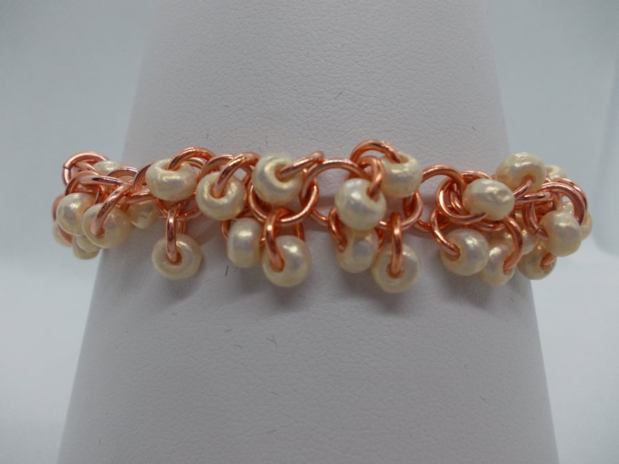SALE - Seed bead chainmaille bracelet