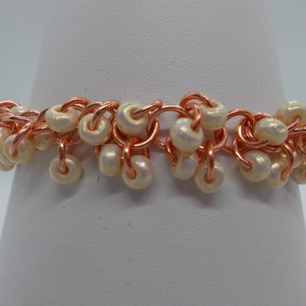 Seed bead chainmaille bracelet