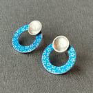 Colour pop circle studs blue