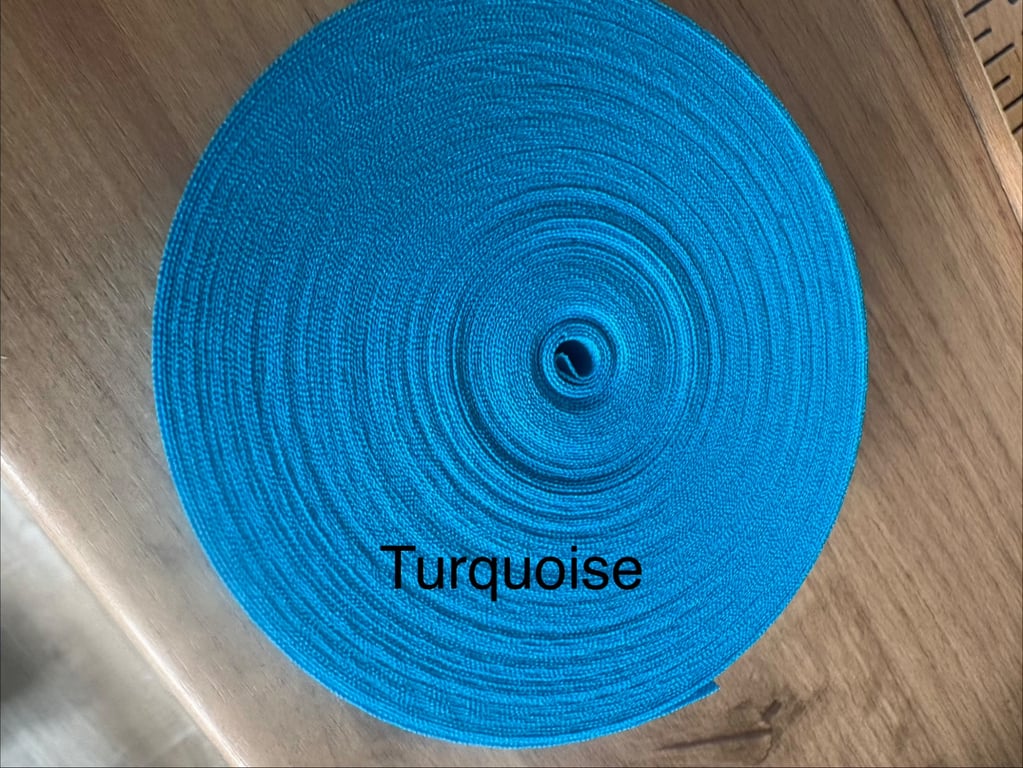 5 meters 1" (25mm) turquoise cotton bias binding 