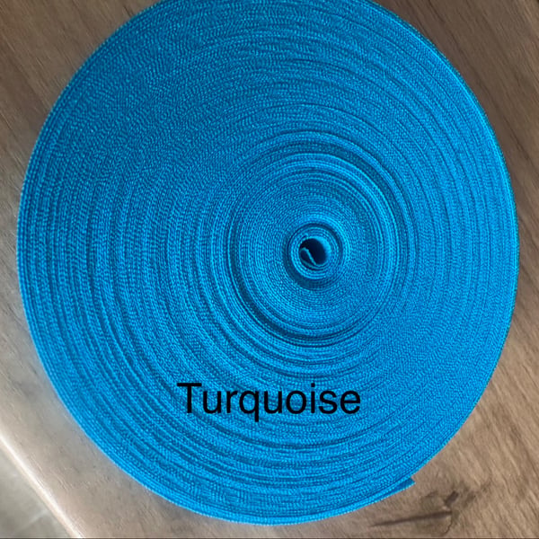 5 meters 1" (25mm) turquoise cotton bias binding 