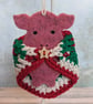 Pig in blanket hanging decoration, humorous, funny, secret Santa, small gift - Image 3