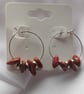 Red jasper Gemstone Bead Dangle Earrings, Hypoallocated Drops