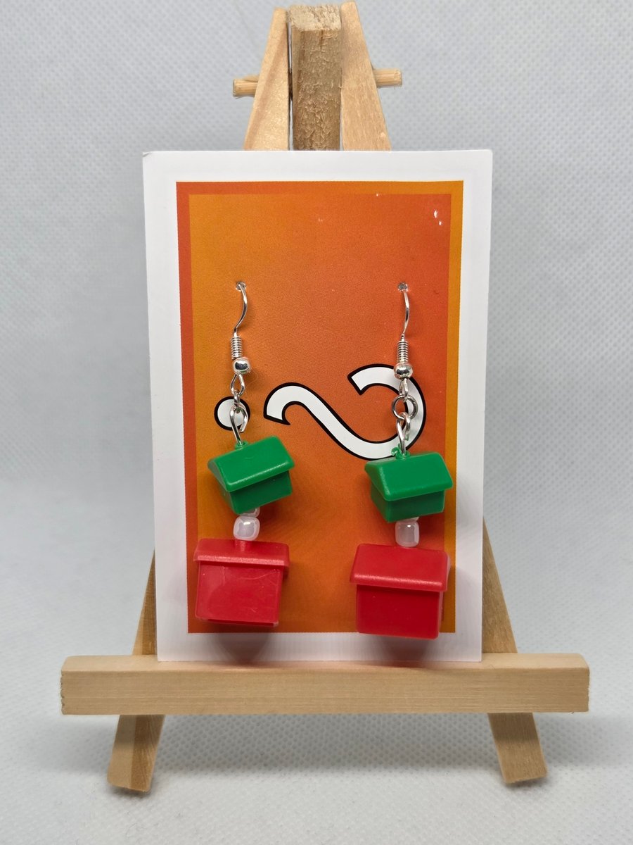 Board Game House Earrings